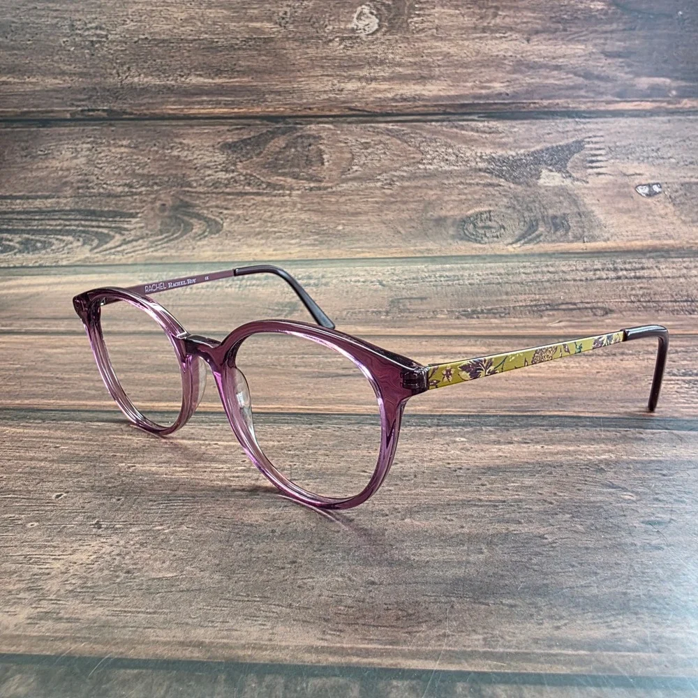 Rachel Rachel‎ Roy Fortune Orchid Purple Round Eyeglass Frames Floral 51-18-135